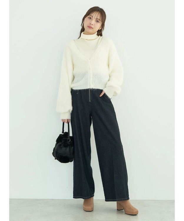 earth music&ecology ねこ毛ライク２ｗａｙボレロ Ivory