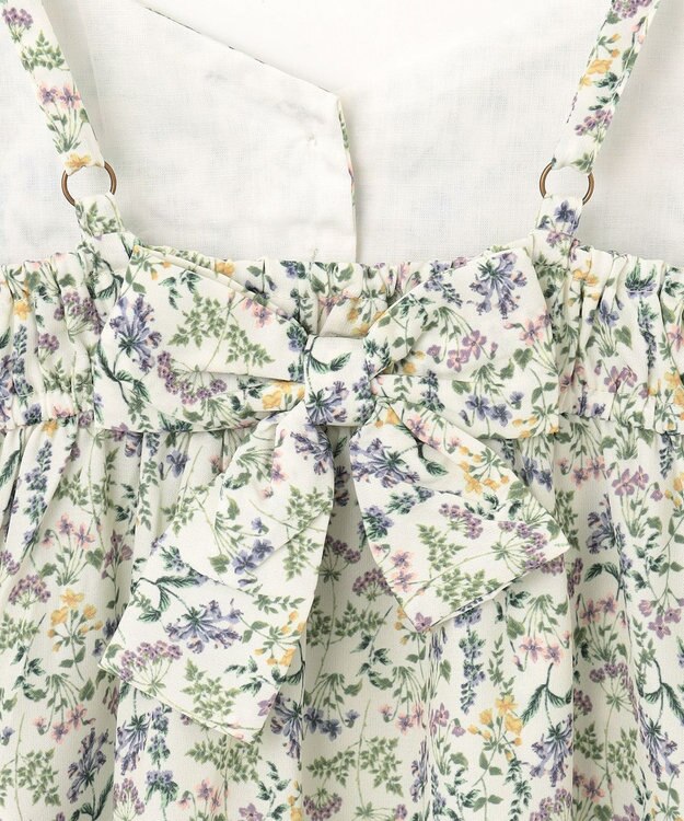 ANY KIDS フラワープリント キャミ ワンピース オフホワイト系