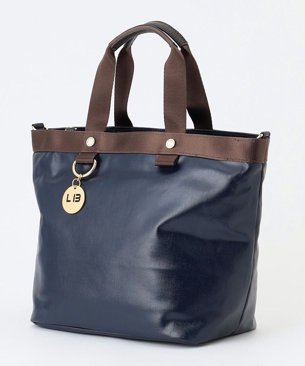 LA BAGAGERIE 【コットン×ポリウレタン】シャイニーミニトート ネイビー