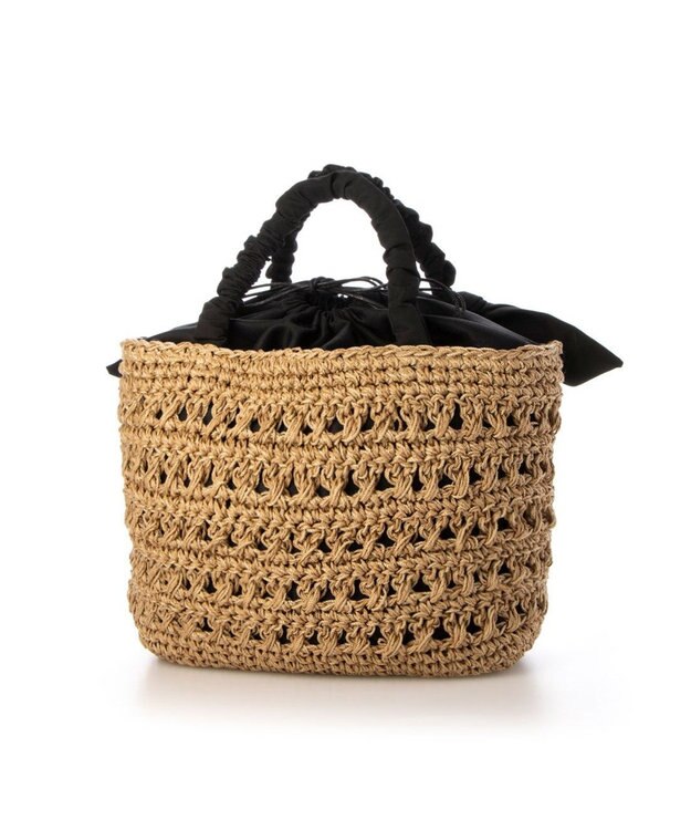 UNBILLION カシュカシュ cachecache / 下がりリボン柄編みトートバッグ ブラック