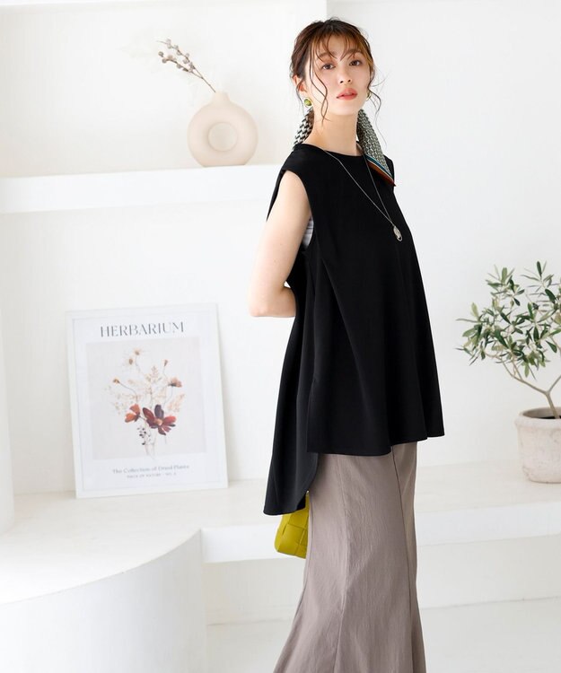 Tiaclasse 【洗える】カットツイルセットアップ（2点セット） ブラック