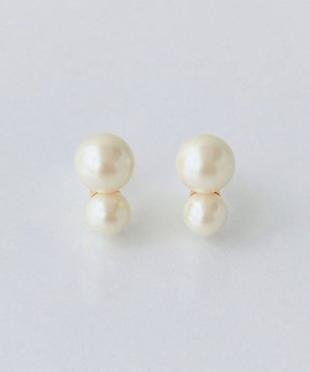 Phoebe 【金属アレルギー対応】ツインパールセラミックピアス ゴールド