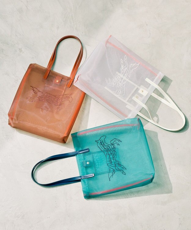 自由区 【カタログ掲載・コラボ・A4サイズ収納可】ホースメッシュトート バッグ ブラウン