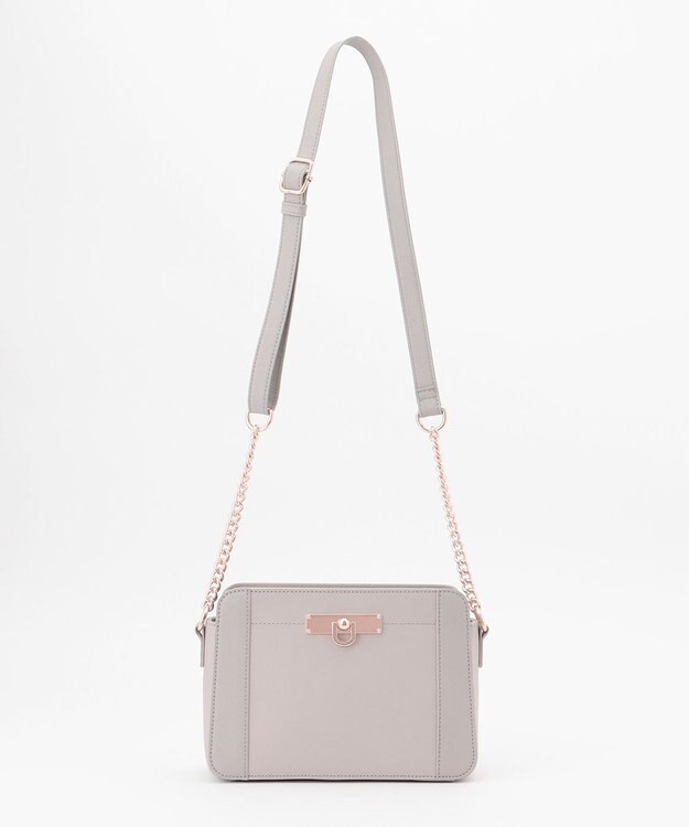 ANY SIS 【美人百花7月号掲載】スクエアライン ショルダーバッグ ライトグレー