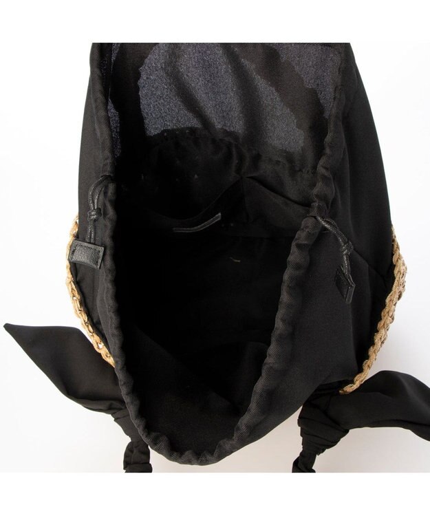 UNBILLION カシュカシュ cachecache / 下がりリボン柄編みトートバッグ ブラック