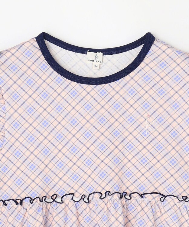 組曲 KIDS 【150-160㎝】 サマーチェックチュニック ピンク