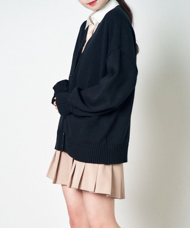 WEGO 【SCHOOL ITEM】ニットカーディガン ブラック