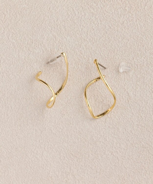 Phoebe 2wayグレースツイストラインピアス ゴールド