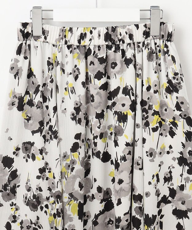 自由区 【XSサイズ～/洗える】ERICA楊柳プリント ギャザースカート ブラック系5