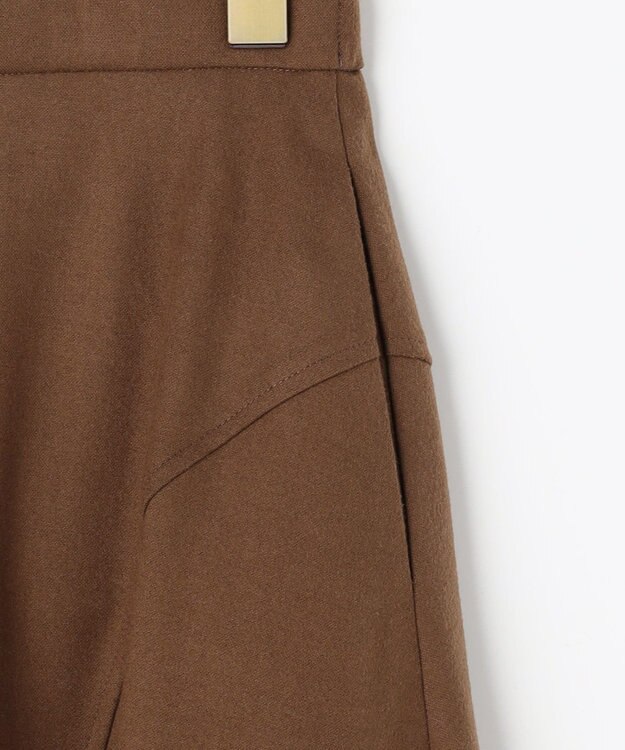 組曲 ツイル起毛フレア スカート カカオブラウン系