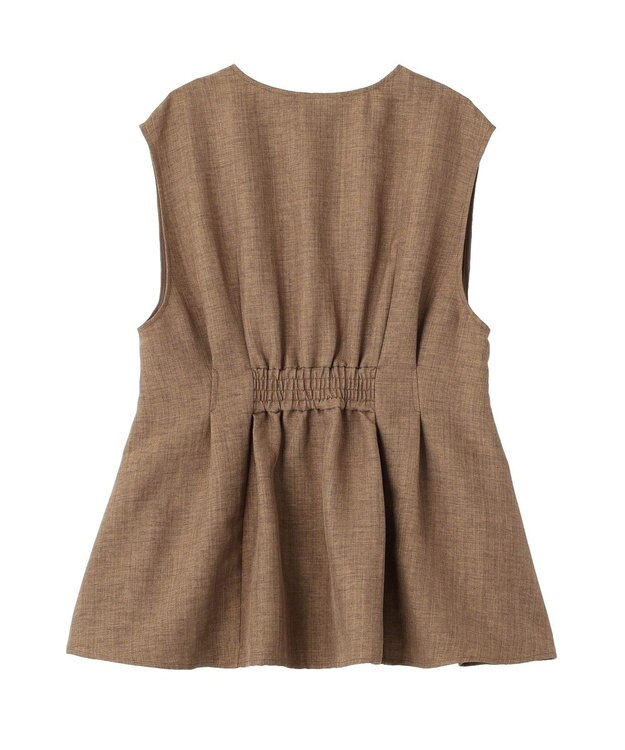 AMERICAN HOLIC 【イージーケア】リネンライクペプラムベスト Brown