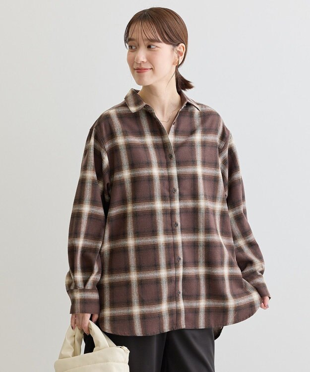 Green Parks ネルチェックシャツ Brown