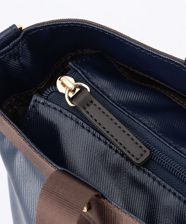 LA BAGAGERIE 【コットン×ポリウレタン】シャイニーミニトート ネイビー