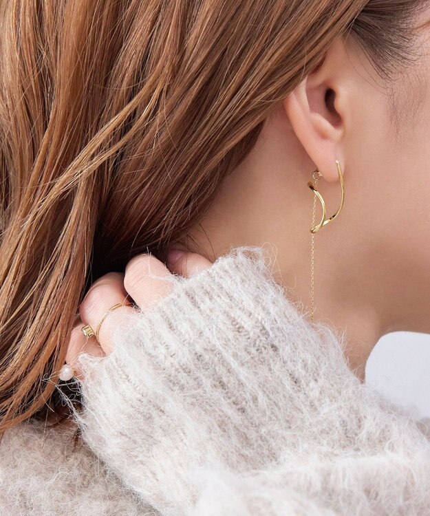 Phoebe 2wayグレースツイストラインピアス ゴールド