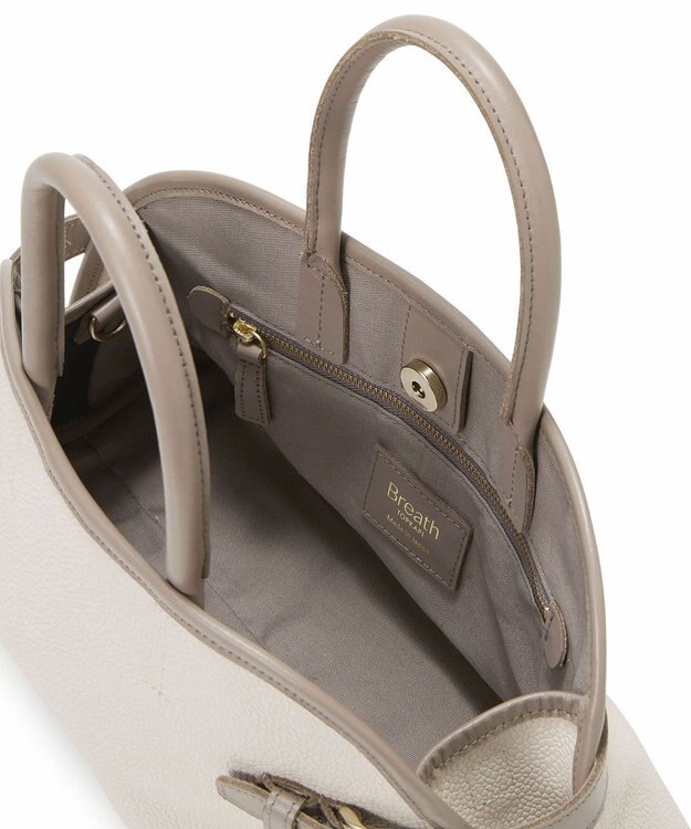 TOPKAPI 【Breath TOPKAPI】SCOTCH GRAIN スコッチグレイン ベルトデザイン ショルダー付き ミニトート バッグ クリーム