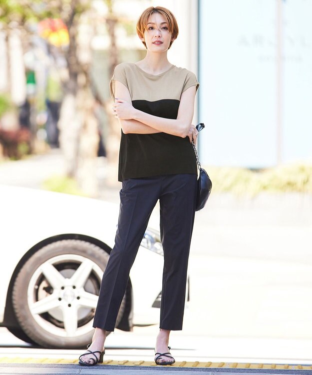 ICB 【接触冷感・UVカット・撥水・洗える】 プルーフ4WAYタフタ パンツ ブラック系