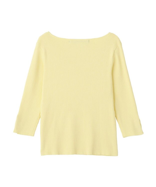 YECCA VECCA 袖釦7分袖リブニット Yellow