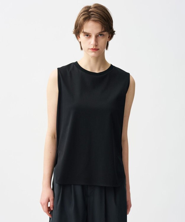 uncrave ライトスムース ノースリーブカットソー ブラック