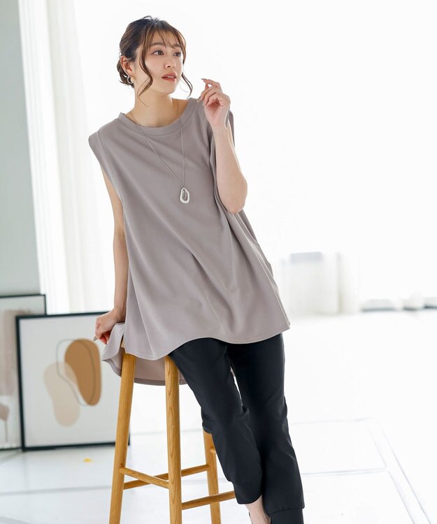 Tiaclasse 【洗える】カットツイルセットアップ（2点セット） ベージュ