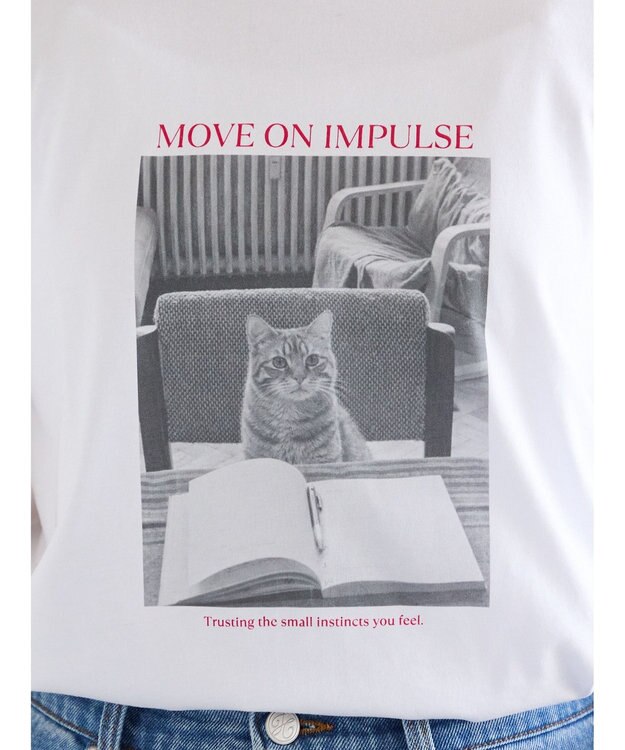 Te chichi アソートネコフォトスタンダードTシャツ レッド