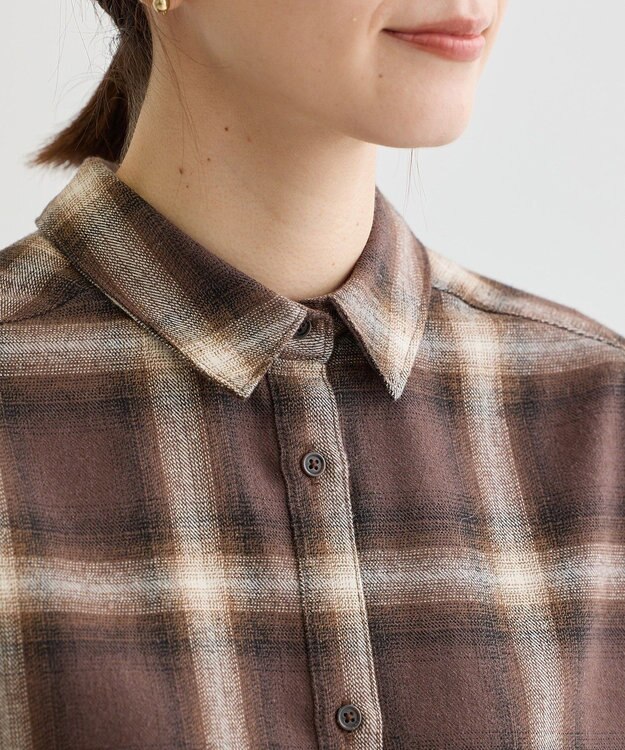 Green Parks ネルチェックシャツ Brown