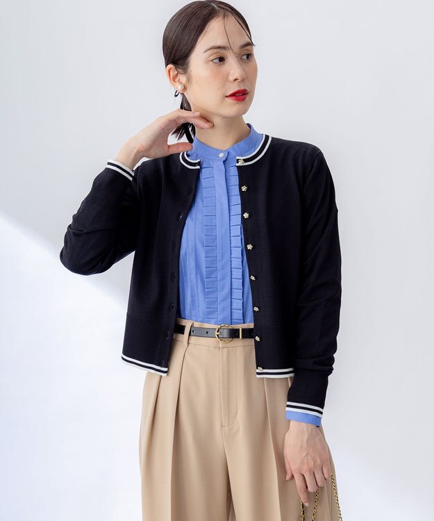 組曲 L コットンタッチシャーティング ブラウス ブルー系