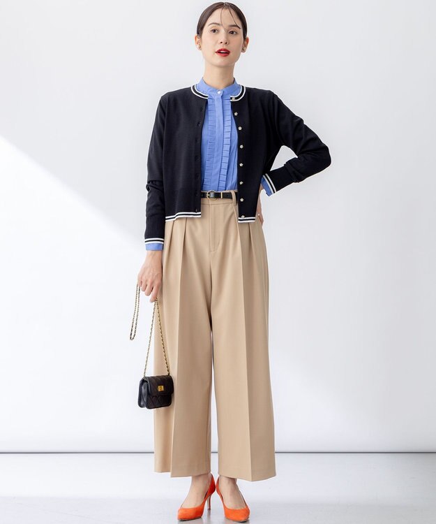 組曲 S コットンタッチシャーティング ブラウス ブルー系