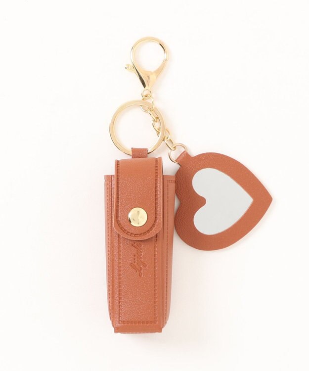 UNBILLION カシュカシュ cachecache / ハートミラー付きリップケース ブラウン