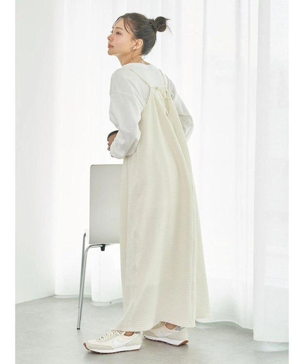 earth music&ecology なみなみ柄キャミワンピース Ivory