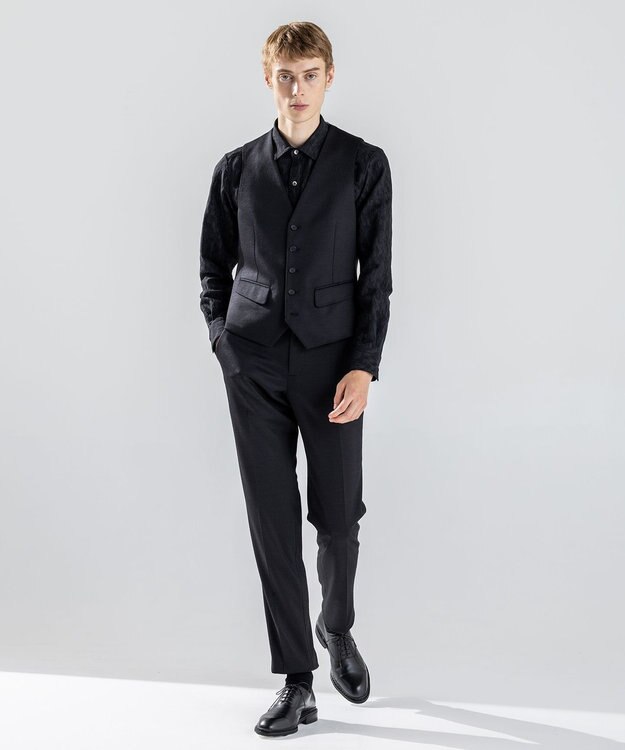 JOSEPH HOMME 新素材【ストレッチ/セットアップ対応】シルキーウールジャージー ジレ ブラック系