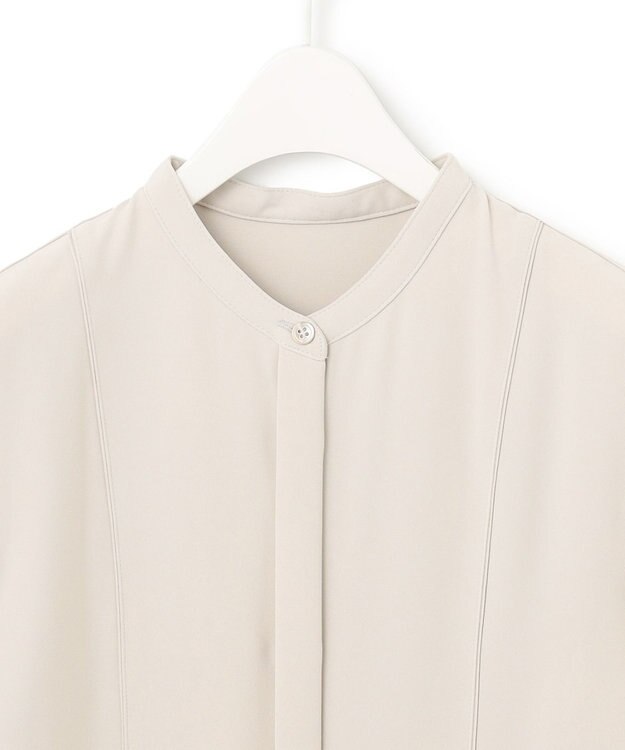 ICB 【WEB限定カラーあり・洗える】 ライトダブルクロス バンドカラーシャツ トープ系