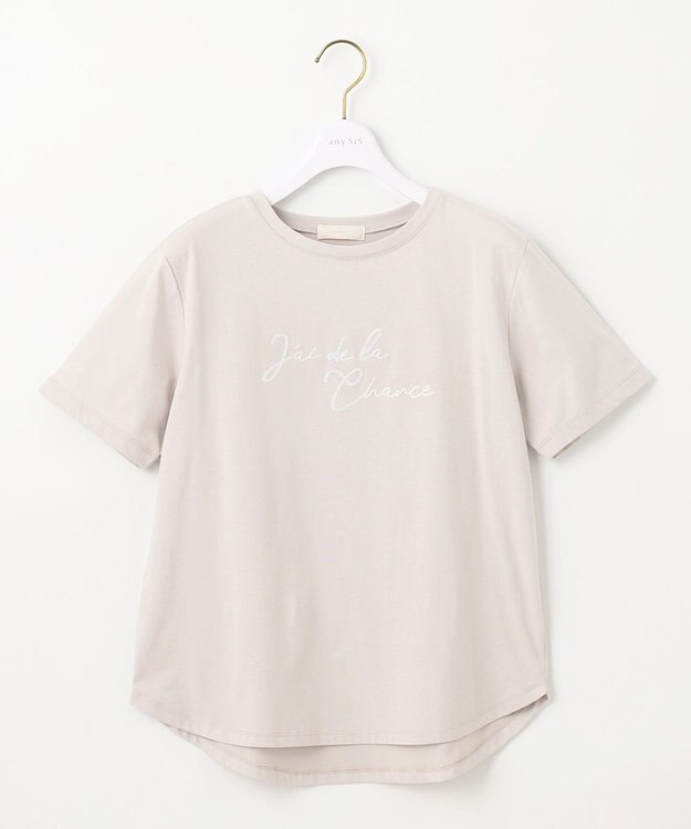 ANY SIS S ロゴ刺繍 Tシャツ ローズグレー