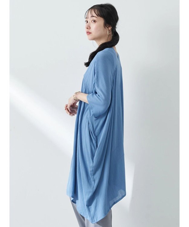 earth music&ecology レーヨンビッグシャツチュニック Sax