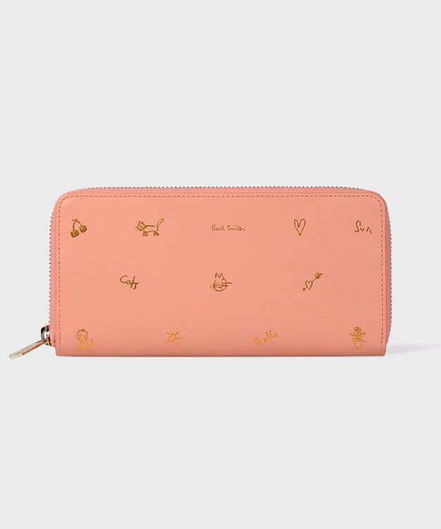 Paul Smith カラードゥードゥル ラウンドジップ 長財布 ピンク