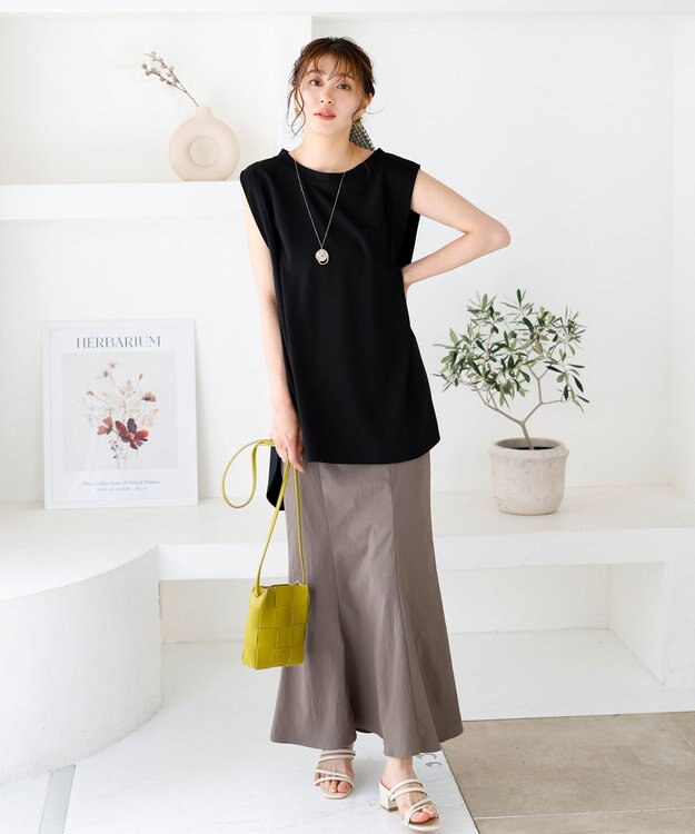 Tiaclasse 【洗える】カットツイルセットアップ（2点セット） ブラック