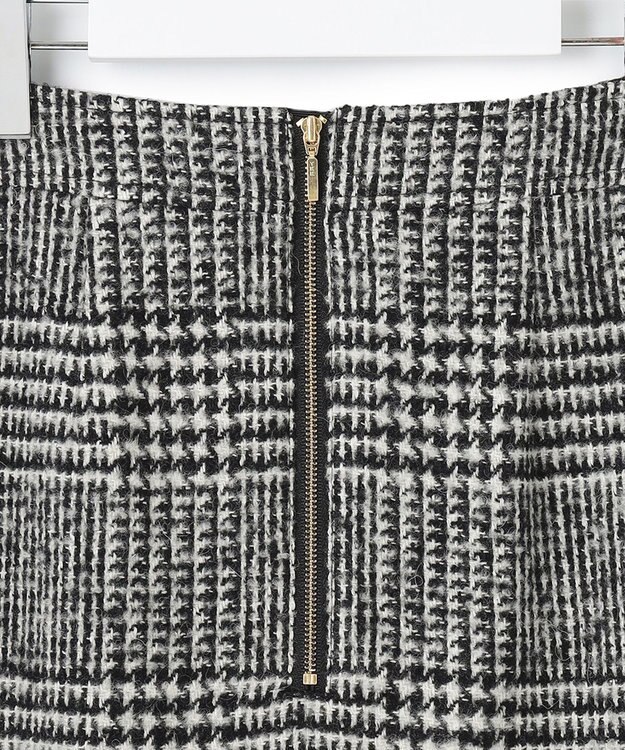 23区 ツイードチェック フロントタックAラインスカート ブラックチェック