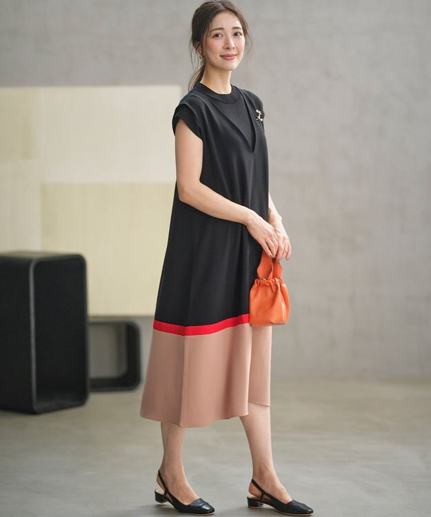 組曲 【2SET・WEB限定】バイカラー ジャンスカニットセット ブラック系