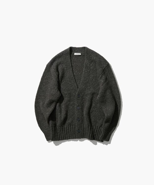 ATON SILK TAM | Vネックカーディガン CHARCOAL GRAY