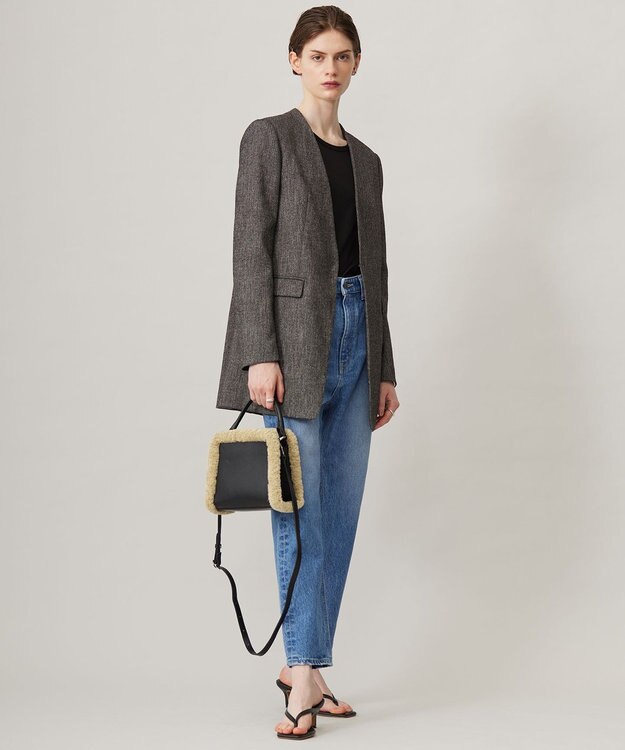 ICB 【CLASSY.1月号掲載】トリミングスクエア ショルダーバッグ ブラック系