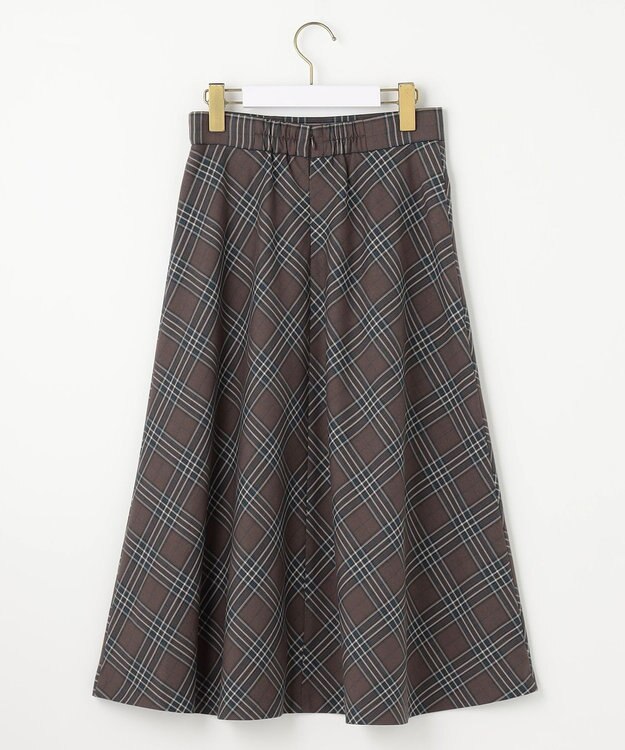 ANY SIS 【洗える】サイドプリーツチェックフレア スカート ブラウンチェック