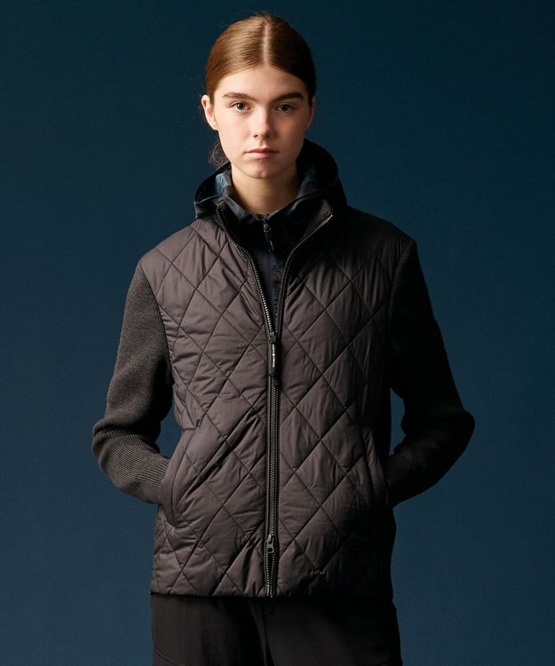 JOSEPH ABBOUD MOUNTAIN 【軽量/防風性】中綿キルトコンビ ニット グレー系