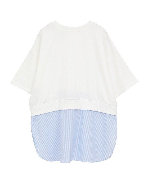 Green Parks 裾タックミニ裏毛シャツドッキングチュニック Ivory