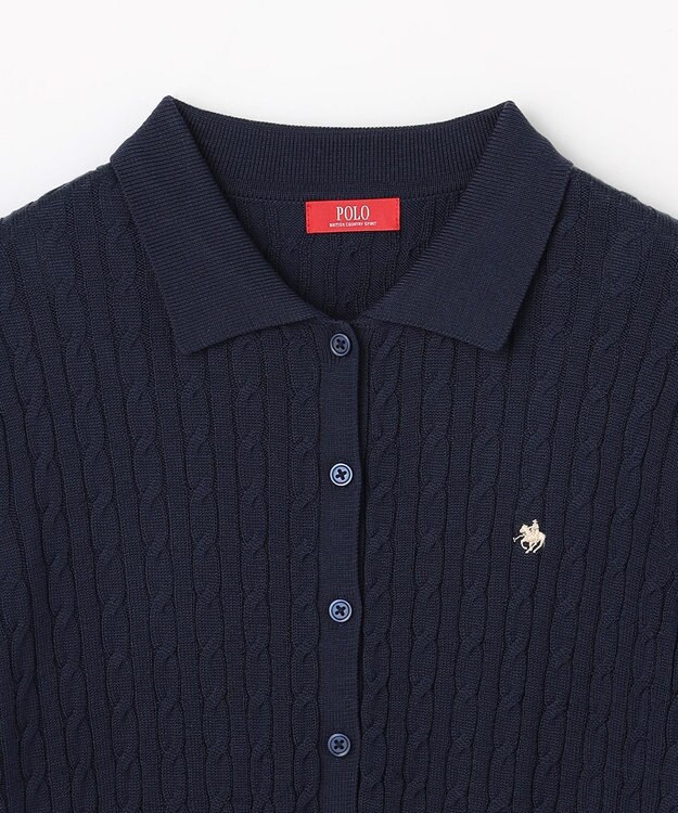 ANY 【POLO BCS別注】ケーブルニットポロ ネイビー