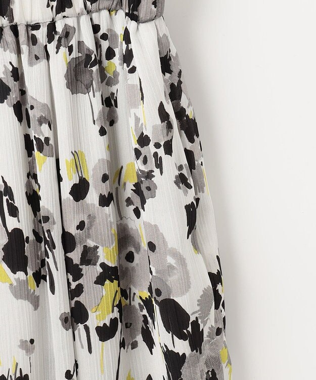 自由区 【XSサイズ～/洗える】ERICA楊柳プリント ギャザースカート ブラック系5