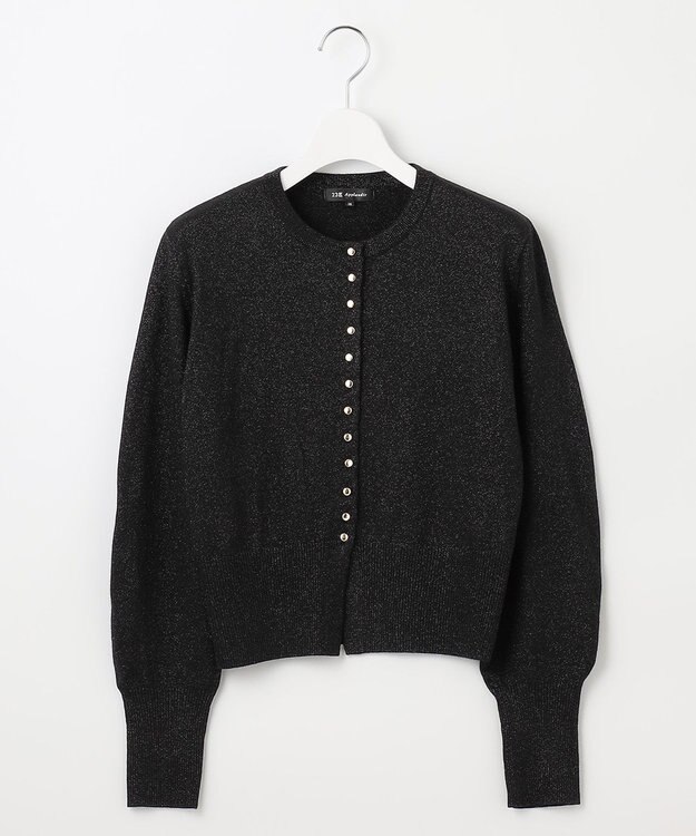 23区 S 【APPLAUDIR】コンパクト ラメカーディガン ブラック系