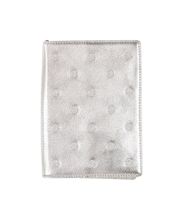 UNBILLION ペルケ perche / ドット刺繍B6手帳カバー シルバー