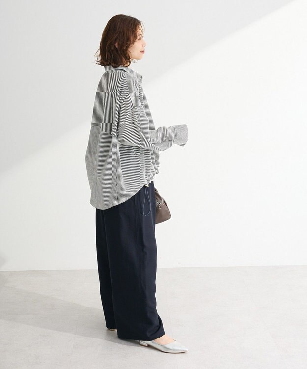 Green Parks 共ベルト付きツイルカラーパンツ Dark Navy