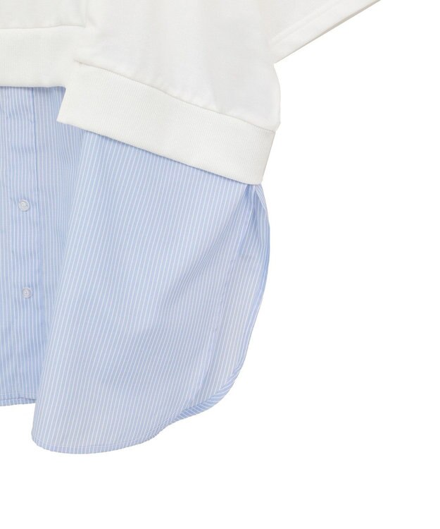 Green Parks 裾タックミニ裏毛シャツドッキングチュニック Ivory