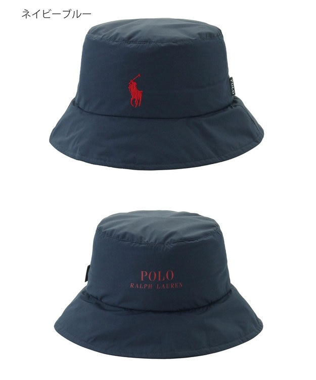 MOONBAT POLO RALPH LAUREN レインハット POLO PONY 撥水 ポケッタブル ネイビーブルー