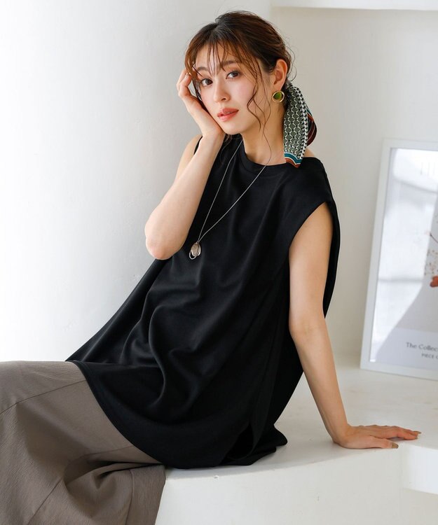 Tiaclasse 【洗える】カットツイルセットアップ（2点セット） ブラック